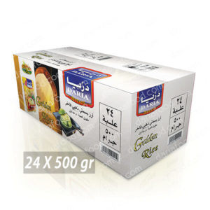 أرز بسمتي ذهبي فاخر ( كرتونة 24 عبوة ) 500 جرام