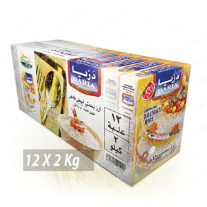 أرز بسمتي أبيض فاخر ( كرتونة 12 عبوة ) 2 كيلو