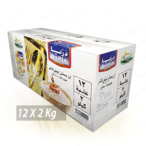 أرز بسمتي أبيض فاخر ( كرتونة 12 عبوة ) 2 كيلو