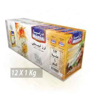 أرز أبيض طويل الحبة ( كرتونة 12 عبوة ) 1 كيلو