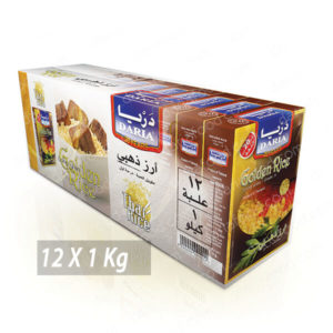 أرز ذهبي طويل الحبة ( كرتونة 12 عبوة ) 1 كيلو